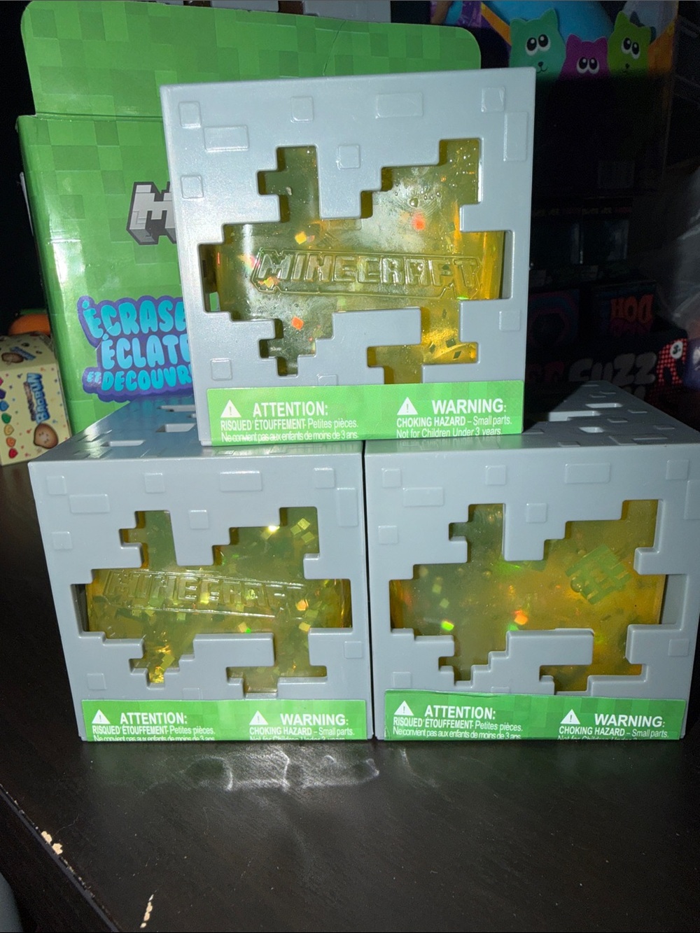 Minecraft Gold Jelly Cubes Block Collectible (Set of 3)